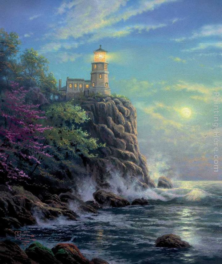 Split Rock Light painting - Thomas Kinkade Split Rock Light art painting